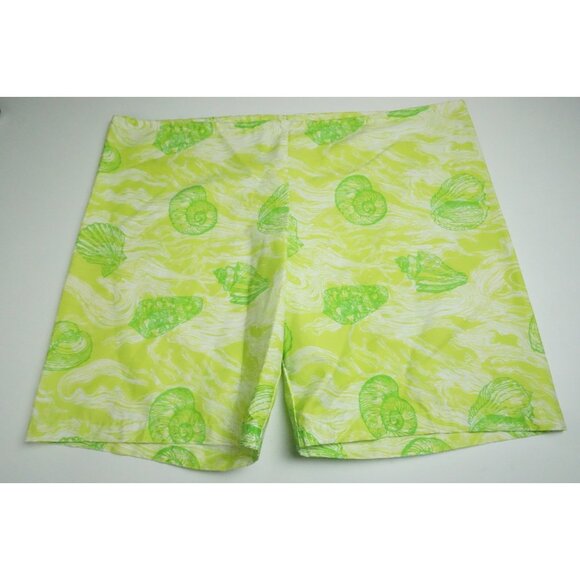 Lilly Pulitzer Mens Stuff Ocean Shells Green VINTAGE Drawstring Swim Shorts L